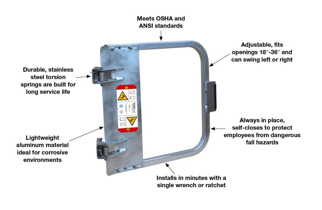 EdgeHalt® Aluminum Ladder Safety Gate PS Safety Access™